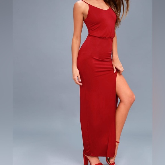 Lulus Dresses & Skirts - Lulu’s Red Watch the Sunset Maxi Dress